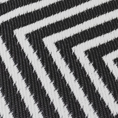 Lightweight Reversible Black White Small Tile Pattern Outdoor Rug