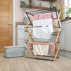 Bamboo Extendable 3 Tier Concertina Clothes Airer