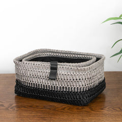 Kenzi Set of 2 Light Grey Rectangular Baskets