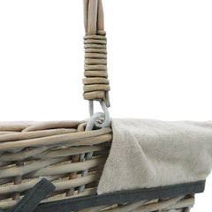 Arianna Antique Wash Rectangular Willow Shopping Basket - Large