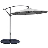 Cantilever Garden Parasol Light Grey with Tilt Fillable Cross Base 3m
