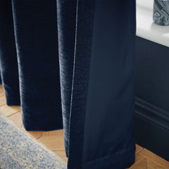 Hyperion Interiors Selene Deep Blue Thermal Eyelet Curtains