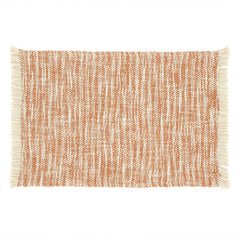 Pineapple Elephant Terracotta Textured Frayed Edge Placemat Pair
