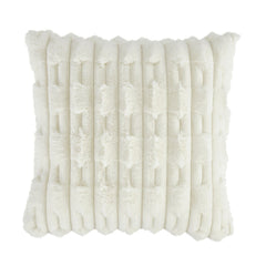 Bianca So Soft Cream Carved Faux Fur Cushion