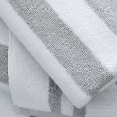 Bianca Reversible Stripe Grey Jacquard Towels