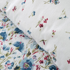 Bianca Ophelia Blue Reversible Brushed Cotton Floral Duvet Set