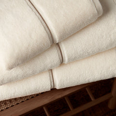Bianca Zero Twist Satin Stitch Natural Cotton Towels