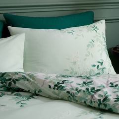 RHS Scenic Leaves Green Reversible 200TC Cotton Duvet Set
