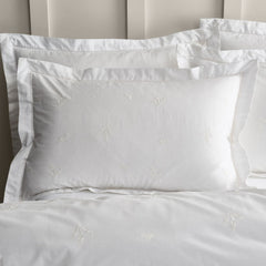 Bianca Lottie White Floral Embroidery 180TC Cotton Oxford Pillowcase