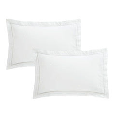 Bianca Lottie White Floral Embroidery 180TC Cotton Oxford Pillowcase
