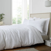 Bianca Fleur Matelasse White Jacquard 200TC Cotton Duvet Set