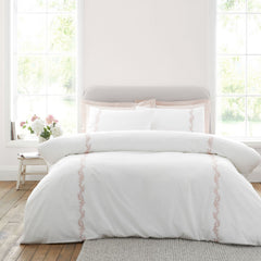 Bianca Camille Pink Embroidered Floral 200TC Cotton Duvet Set