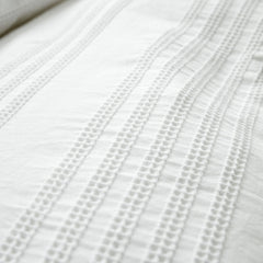 Bianca Waffle Cotton Stripe White Duvet Set