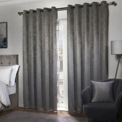 Ambiance Charcoal Grey Thermal Eyelet Curtains