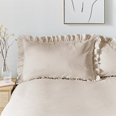 Cassia Frill Natural 100% Cotton Duvet Set