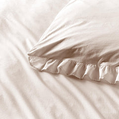 Cassia Frill Natural 100% Cotton Duvet Set