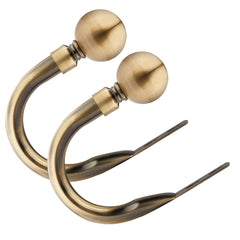 Antique Brass Ball Curtain Holdbacks (Pair)