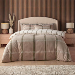 Silentnight Natural Check Brushed Cotton Duvet Set