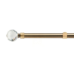 Antique Brass Crystal Extendable Curtain Pole