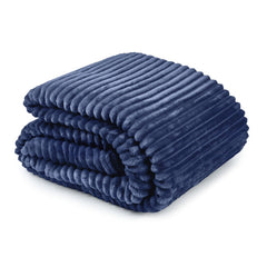 Dakota Navy Flannel Fleece Soft Blanket Throw
