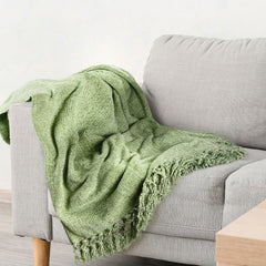 Darcy Meadow Green Chenille Throw