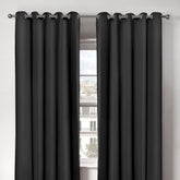 Cali Black Thermal Blackout Eyelet Curtains