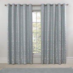Eden Duck Egg Lined Eyelet Jacquard Curtains