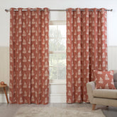 Esher Fern Terracotta Eyelet Curtain