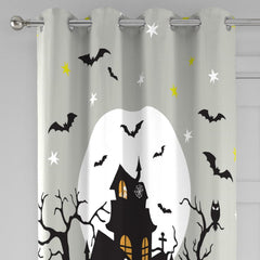Haunted House Glow in the Dark Eyelet Single Panel Door Curtain
