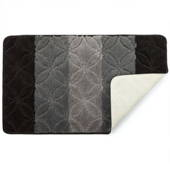 Halo Black Tonal Stripe 2 Piece Bath Mat Set