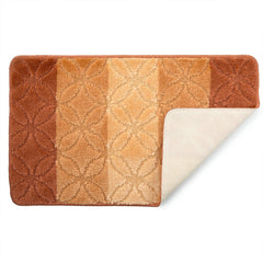 Halo Burnt Orange Tonal Stripe 2 Piece Bath Mat Set