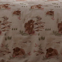 Hanson Highland Cow Terracotta Brushed Cotton Duvet Set