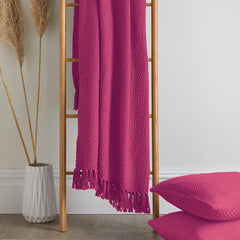 Hayden Pink Cotton Throw (130cm x 180cm)