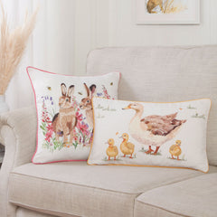 Little Ducklings Printed Canvas Cushion (30cm x 50cm)