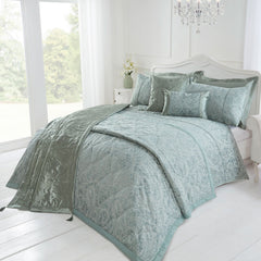 Paisley Soft Green Faux Silk Oxford Pillowcases (Pair)