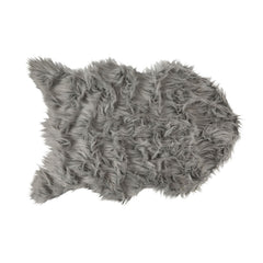 Lux Faux Fur Silver Room Rug