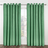 Midnight Green Velvet Blackout Eyelet Curtains