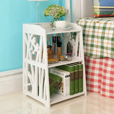 White Rustic Bird Cutout Bedside Table