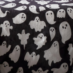 Spooky Ghosts Black Sherpa Fleece Duvet Set