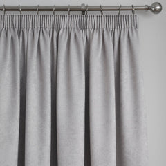 Galaxy Silver Grey Dim Out Pencil Pleat Curtains