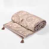 Paisley Natural Luxury Jacquard Quilted Throw (150cm x 200cm)
