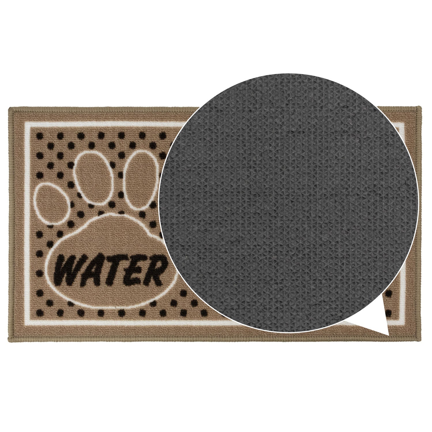 Dinner Time Paw Brown Pet Mat