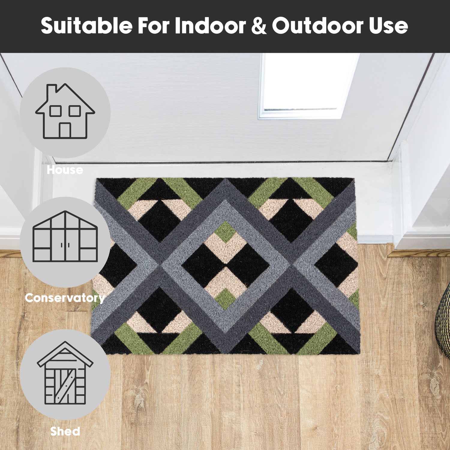 Geo Eco-Friendly Latex Backed Coir Entrance Doormat