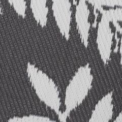 Lightweight Reversible Large Grey Leaf Pattern Outdoor Rug