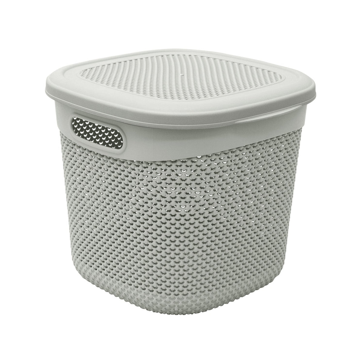 Droplette Ice Grey 15L Storage Basket with Lid