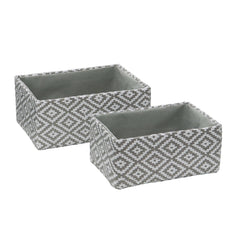 Argyle Set of 2 Rectangular Paper Storage Baskets