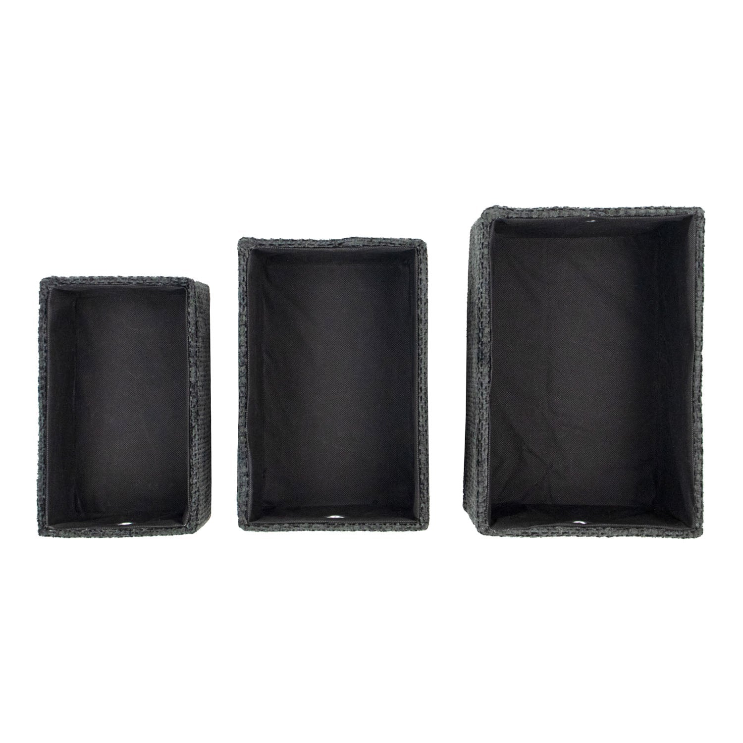 Metro Black Set of 3 Rectangular Storage Baskets