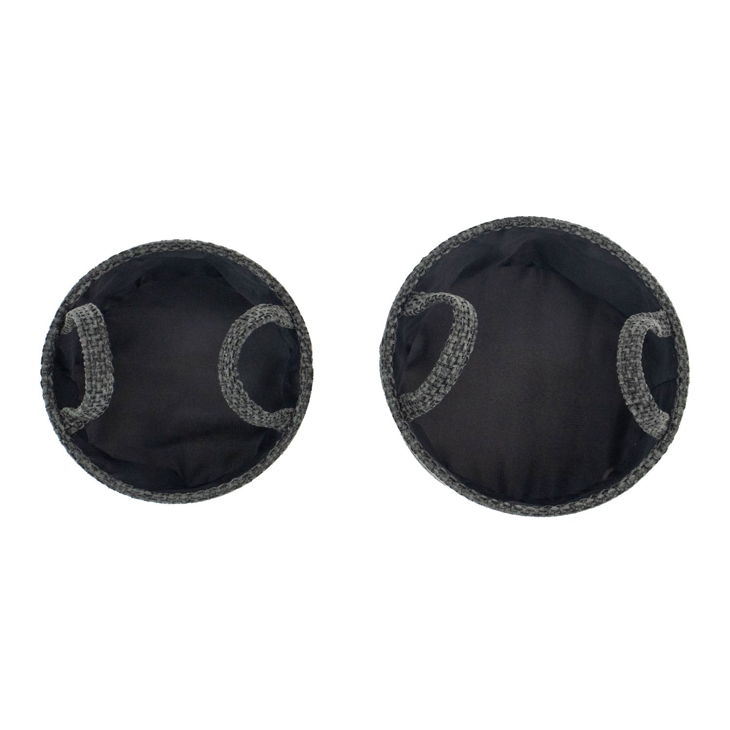 Metro Black Set of 2 Round Storage Baskets with Handles