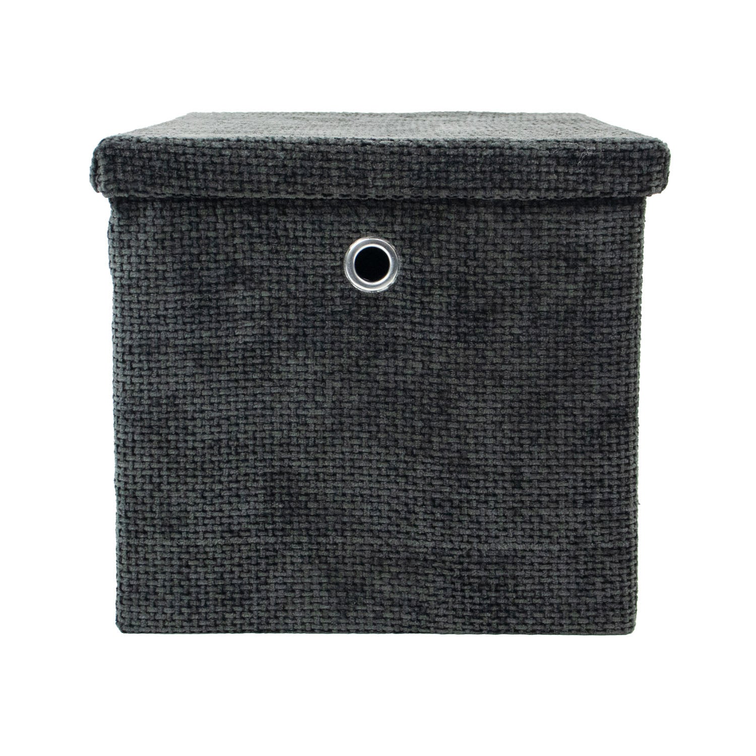 Metro Black Foldable Cube Organiser Box with Lid