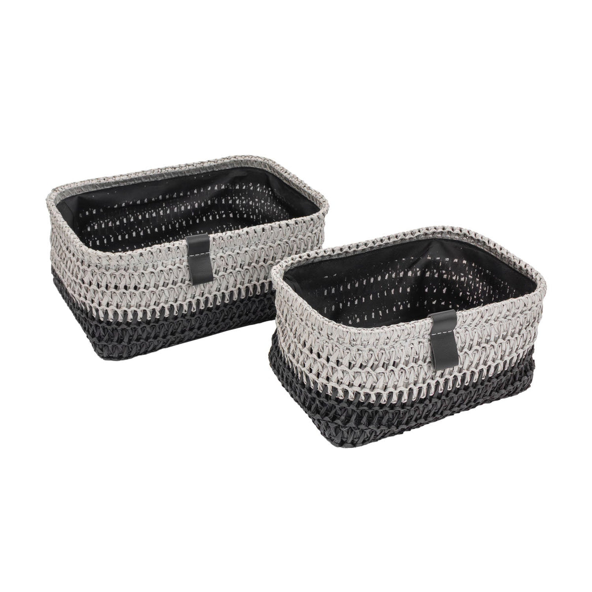 Kenzi Set of 2 Light Grey Rectangular Baskets